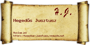 Hegedűs Jusztusz névjegykártya