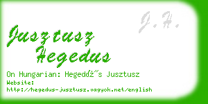 jusztusz hegedus business card